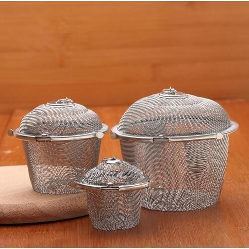 1PC 3 Sizes Silver Stainless Steel Soup Taste Spice Box Basket Brine Hot Pot Slag Separation Colander Strainers Cooking Tools