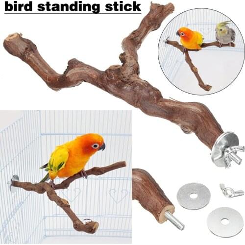 1pc Bird Standing Stick Parrot Standing Stick Pet Supplies Bird Cage Wood Perch Pole Bird Cockatiel Perches Toys