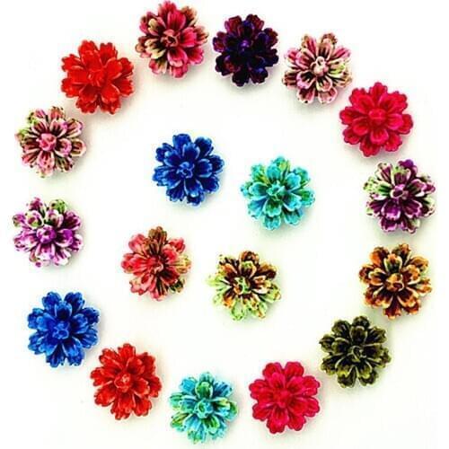 100 pcs. mixed resin rose flower flatback appliques for phone / wedding / craft