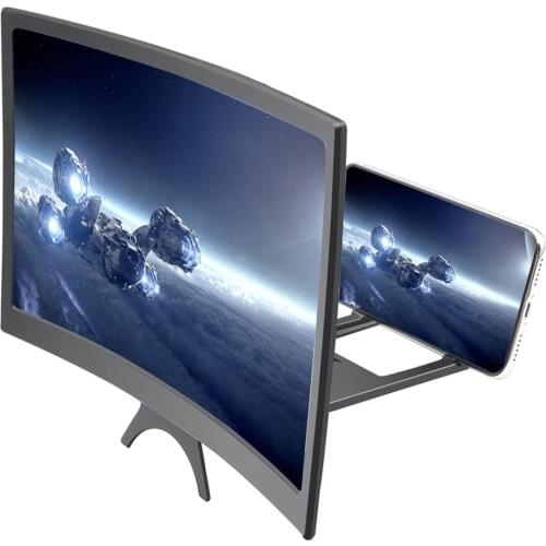 12 inch Curved Screen Amplifier Blu-ray Ultra-clear Surface Mobile Phone Screen Projection Cinema Amplifier Desktop Bracket