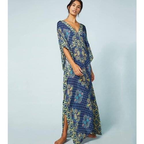 2021 Long Cotton Beach Cover up Pareos de Playa Mujer Beach Kaftan Plus size Bikini Cover up Robe Plage Sarong Beach Tunic #Q761