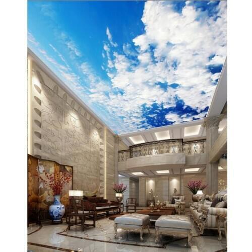 3D Wallpaper Custom photo wallpaper Zenith ceiling Sky ceiling clouds ceiling frescoes wallpaper 3d mural for living room
