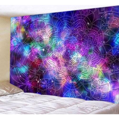 3D Psychedelic Bohemian Mandala Wall Tapestry Wall Hanging Boho Wall Tapestries Wall Art Decor Yoga Tapestry for Living Room