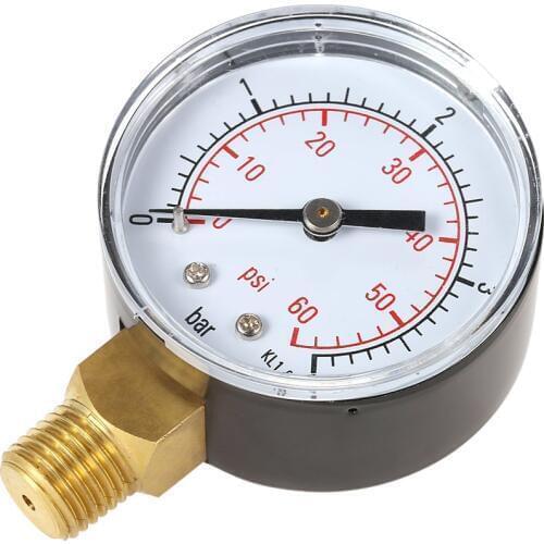 50mm 0~60psi 0~4bar Pool Filter Water Pressure Dial Hydraulic Pressure Gauge Meter Manometer 1/4" BSPT Thread