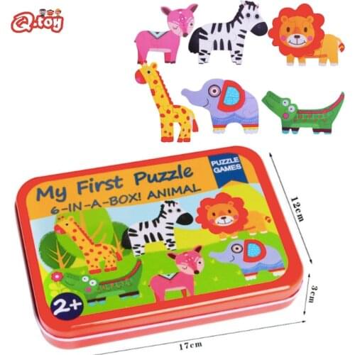 6 in 1 wooden puzzle box large puzzle for kids toddler baby Montessori preschool learning toys wooden toy object cognition best