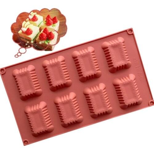 8 Cavity Square Cake Mold Silicone Soap Candle Molds Baking Chocolate Mold Kitchen Baking Cake Tools