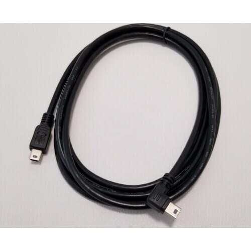 90 Degree Left Angled Mini B 5pin USB Male to Male Data Extension Cable Data Car Line 2M