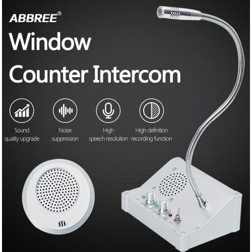 Abbree Window Walkie TalkieFor Pharmacy Bank Hospital Station Counter Ticket Microphone Stall Dialogue Two Way Mini Loudspeaker