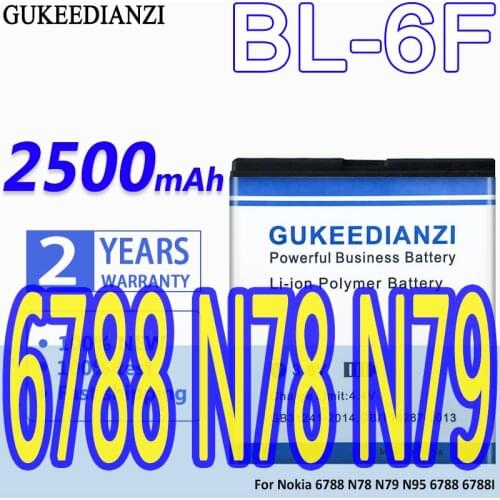 2800mAh BL-6F for Nokia 6788I N78, N79, N95 8GB,6788 3160 Phone Battery High Capacity