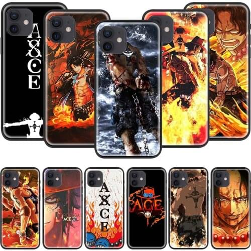 Anime ACE One Piece Case For Apple iPhone 11 12 Pro Max 7 8 Plus XR SE 2020 X 6 6S XS Soft Phone Cover 5 5S 12Mini Funda Coque