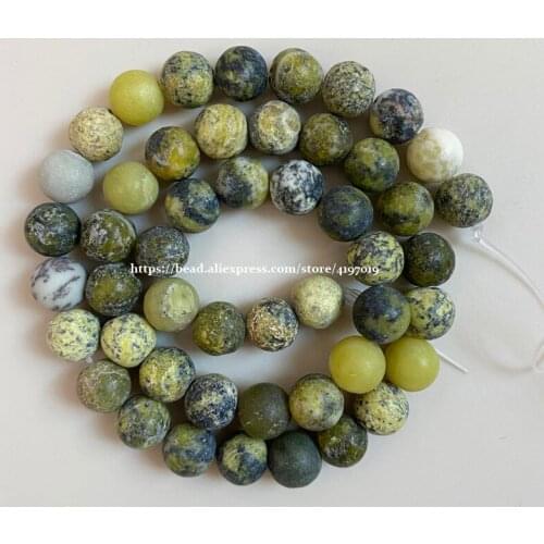Free Shipping Natural Stone Matte Yellow Turquoises Round Loose Beads 15" Strand 6 8 10 MM Pick Size