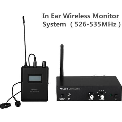 ANLEON S2 Stereo Wireless Monitor System Wireless Earphone Microphone Transmitter System 526-535Mhz 100-240V NTC Antenna Kit