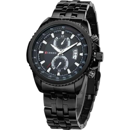 Curren Full Steel Mens Watches Top Brand Luxury Quartz Watch Men Clock Male 30M Water Sports Men Wrist Watch relogio masculino