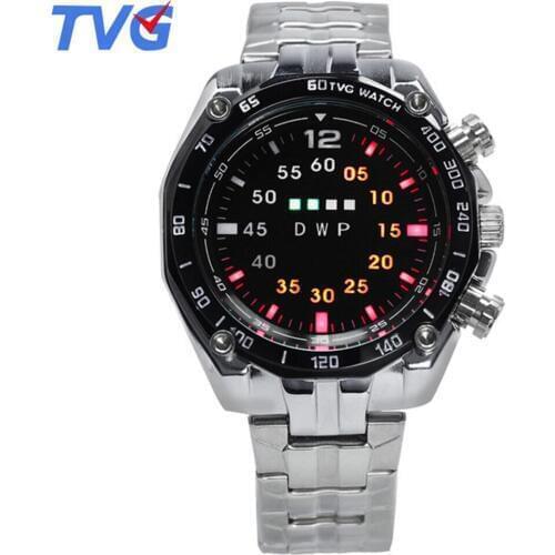 TVG Men Watches Top Brand Luxury Fashion Stainless Steel Watches Men Led Digital Watches Men Sports Watches Relogio Masculino