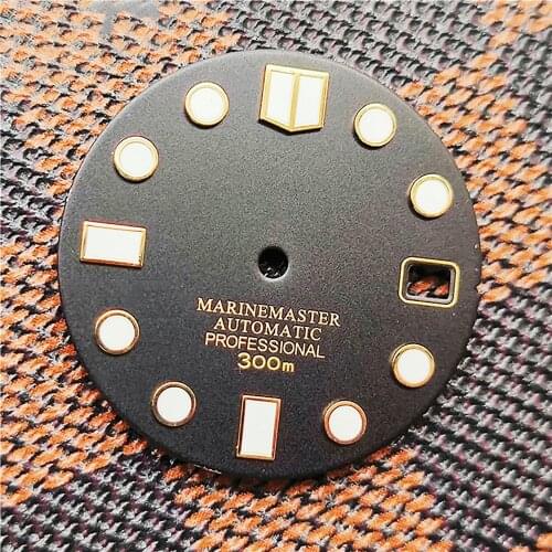 28.5MM Watch Dial C3 Green Luminous for SKX007 /NH35 Watch Movement Matte Texture Modification Part