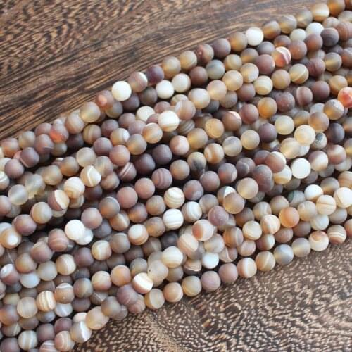 Coffe Stripe smooth/Frost 6mm Loose beads 15inch/60pcs , DIY Jewelry Making !We provide mixed wholesale for all items
