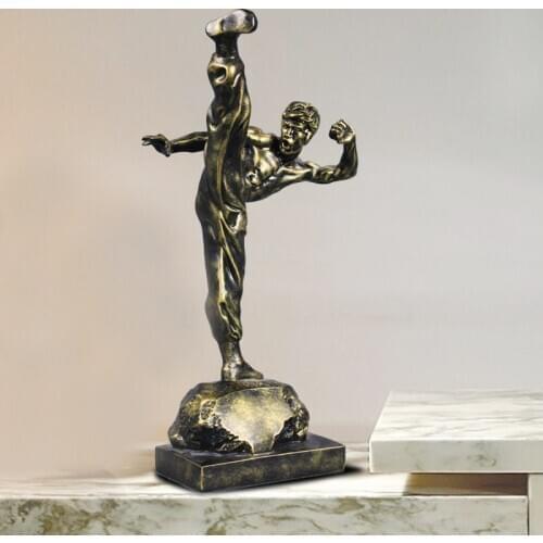 King Of Kung Fu Bruce Lee Resin Action Figures Collection Model Sculpture Home Office Desktop Decoration Gift