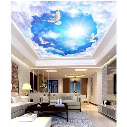 3d photo wallpaper custom 3d ceiling murals wallpaper Fantasy Starry White Dove zenith fresco wallpaper decoration painting wall