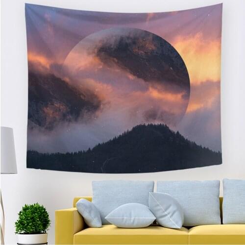 Hawkalice 2021 Sun Tapestry Mountain Tapestry Abstract Mountains Tapestry Sky Hippie Wall Tapestry Hanging for Living Room Dorm