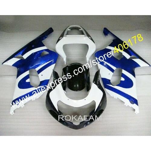 K1 GSXR600 750 2001 2002 2003 Body Kit For Suzuki GSX-R600 750 01-03 Blue White Motorcycle Fairing (Injection Molding)