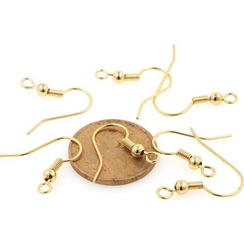 Ear Wire Hook Brass Spring Bead Earring Buckle DIY Jewelry Ear Hook Ear Needle Making Accessories