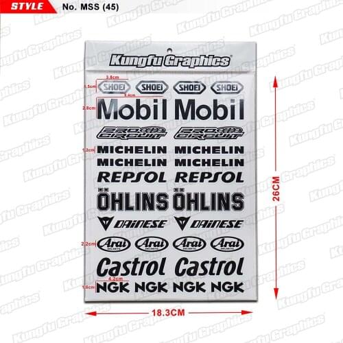 KUNGFU GRAPHICS Adhesive Sticker Vinyl Decal for Car Motorcycle Helment Wheel Motorbike Sportbike Bicycle Dirt Bike ATV Black