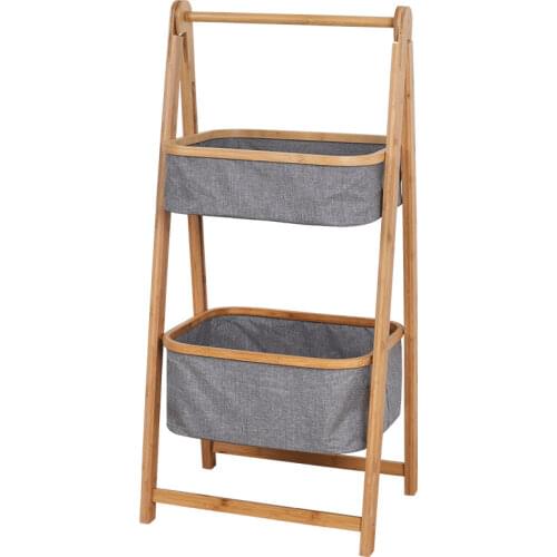 Multi-Function Folding Dirty Clothes Storage Basket Double Layer basket Clothes Shelves Save Space Cabinet Room Organizer