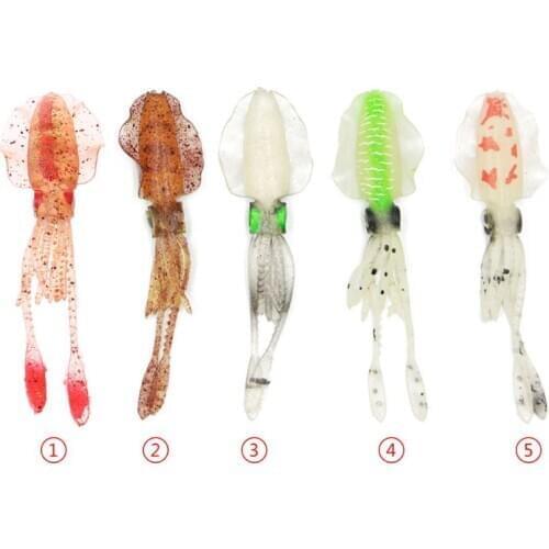Sea Fishing Bionic Squid Bait with Ear Thin Fin Soft Baits Fish-shaped Fake Lure Fish Bite