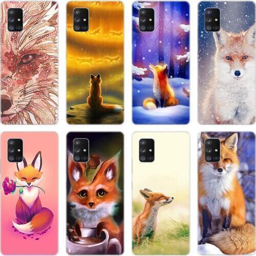 Animal Cute fox Soft Case for Samsung Galaxy A10 A21 A30 A50 A70 S A20 E A40 A01 A11 A31 A41 A51 A71 A81 A91 Silicone Cover