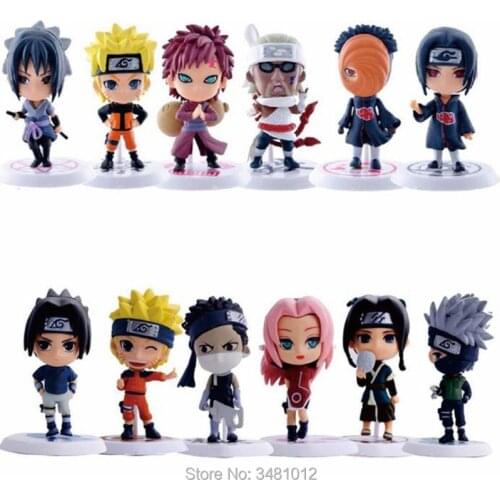 Sasuke Anime PVC Action Figures Set Kakashi Sakura Itachi Obito Figurine Gaara Killer B Haku Collectible Dolls Kids Toys