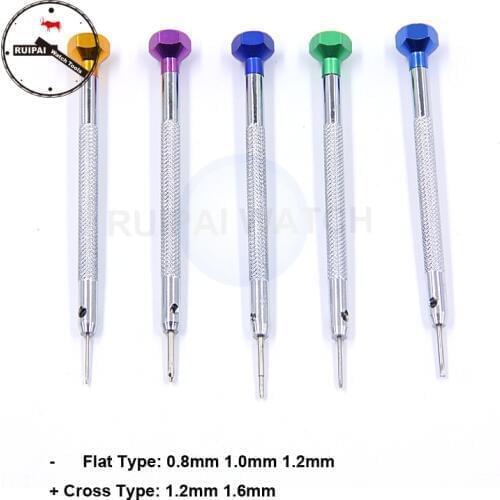 Wholesale 5pcs/lot High-end Watch screwdriver set,Flat 0.8 1.0 1.2 Cross 1.2 1.6 Watch Tool Repair scewdrivers for watchmaker