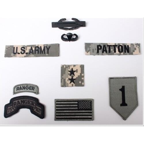 US ARMY 1TH infantry DIVISION MAJOR GENERAL RANK BADGES INSIGNIA PATCH FULL SET