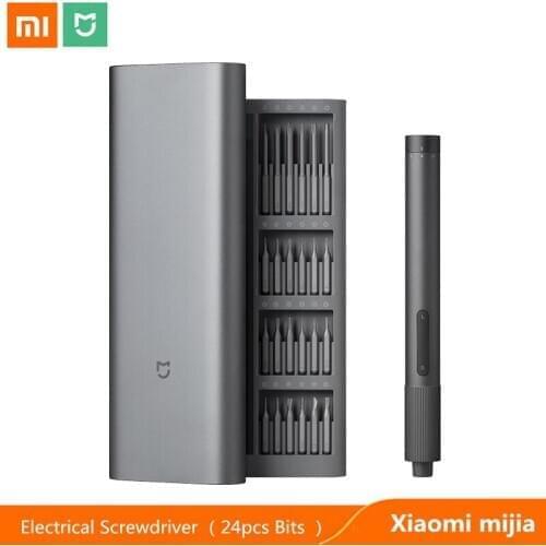 New Xiaomi Mijia Electrical Precision Screwdriver Kit 2 Gear Torque 400 Screw Magnetic Aluminum Case 24 in 1 Screw driver