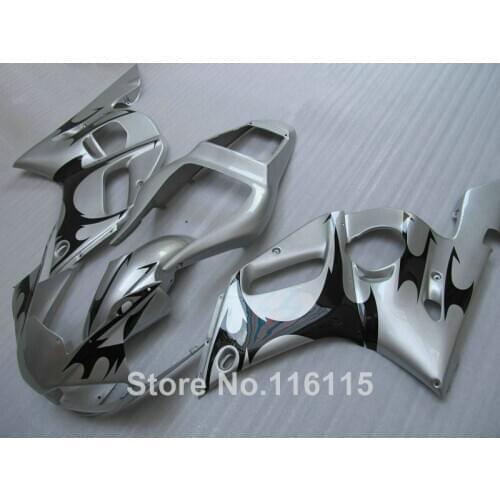 Full fairing kit for YAMAHA R6 1998 1999 2000 2001 2002 R6 silver black YZF R6 fairings set 98-01 02 #3271