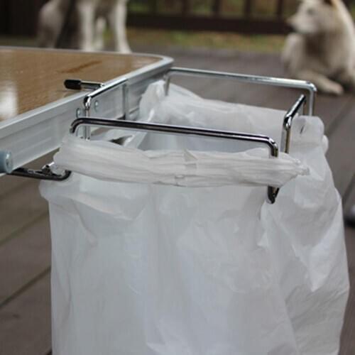 Portable Trash Bag Holder Tabletop Hanging Rubbish Bag Holder Garbage Storage Rack Camping BBQ Travel 32cm x 26cm x 45cm