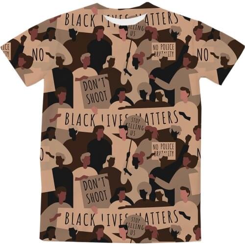 REAL American US SIZE BLM - Don't Shoot! Stop the Violence Sublimation Printing Plus Size 3XL 4XL 5XL 6XL Top T-Shirt