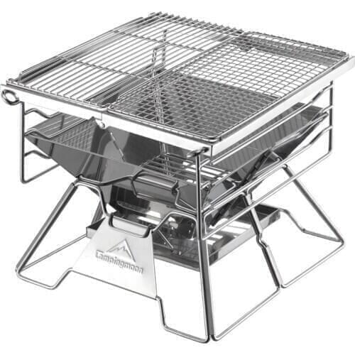 WolFAce Stainless Steel BBQ Grill Non-stick Surface Folding Barbecue Grill Outdoor Camping Picnic Tool 2020 Portable Hot Sale