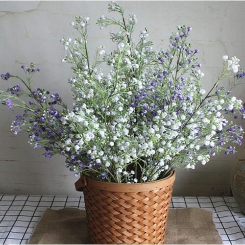 Luxury Long babysbreath branch Artificial Flowers arrangement plastic fake plant home Xmas fall Decoration flores artificiales