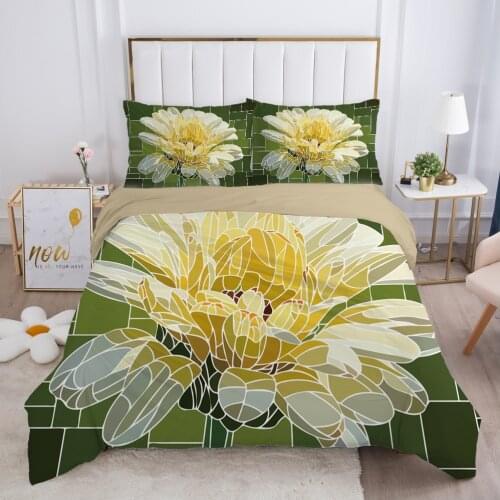 Luxury Bedding set King Queen Euro Duvet cover set pillow case Bed linens Quilt cover 220x240 240x260 flower yellow