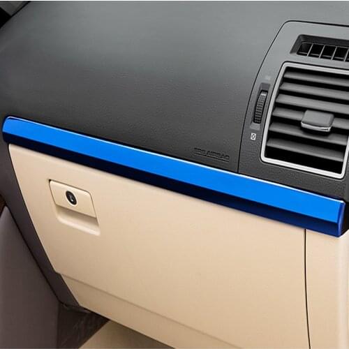 SBTMY 2PCS/SET Stainless steel decorative strip in the middle control table of dashboard for Toyota Prado 2700 2010-2018