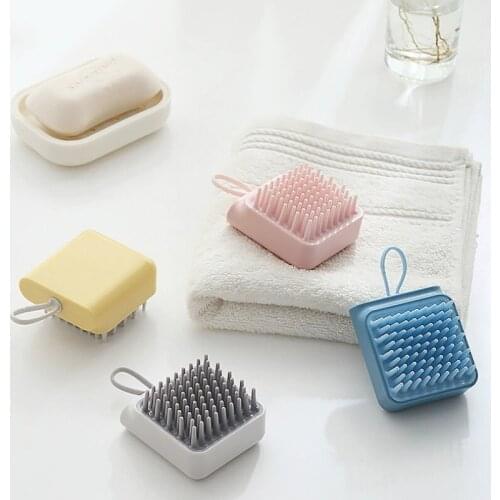 Dog Cat Bath Massage Brush Pet Comfortable Massage Comb Pet Body Scrubber Soft Silicone Shower Brush Pet Cleaning Supplies