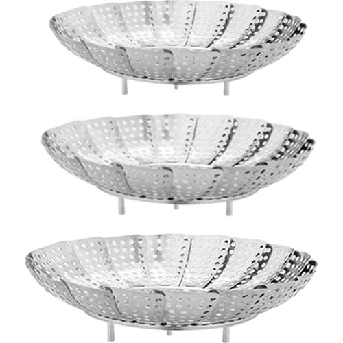 Stainless Steel Collapsible Folding Steamer Plate Multifunctional Expandable Food Cooking Vegetable Anti-Hot Non-Slip