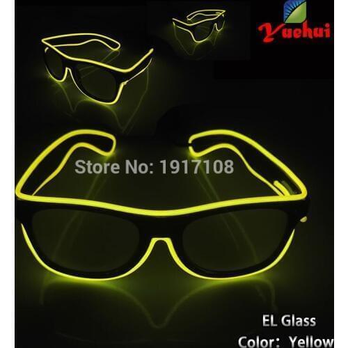 Hot 10 Color optional Fashion Sound active EL wire Sun Glasses Light up LED glasses Decor Gift For Festival Party Decoration