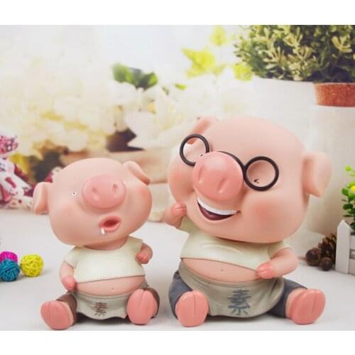PIGGY PIG SITTING POSTURE HOME RESIN CRAFT ORNAMENTS MONEY BOX PIGGY BANK CASH MONEYBOX COIN BOX PIGGY BANK