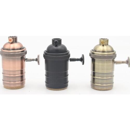 Vintage Bulb Lamp Socket Brass Metal Light Socket With Switch Konb