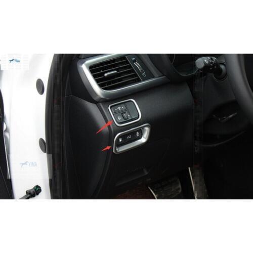 Yimaautotrims Auto Accessory Head Lights Lamp Switch + Rear Trunk Button Frame Cover Trim Fit For KIA Optima K5 2016 ABS