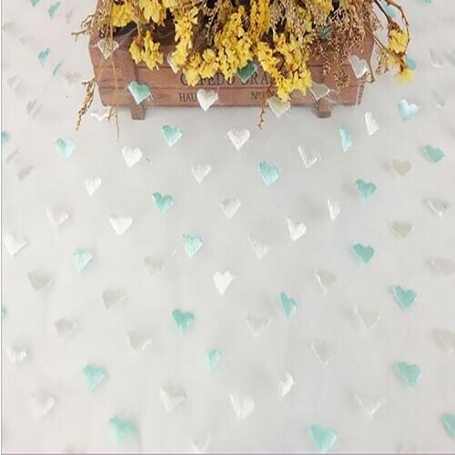 Popular cute colorful skirt swiss heart embroidery lady clothing net lace fabric Children Dress Fashion Show Costume MF40