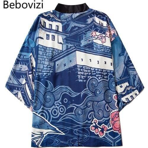 Women Men Anime Yukata Retro Streetwear Harajuku Thin Kimono Japanese Traditional Cardigan Summer Casual Beach Kimono 2021