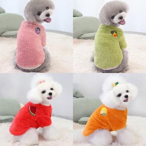 Winter Dog Vest Soft Warm Clothes for Small Dogs Cats Solid Candy Color Dog T shirt Sweater Pug Yorks Coat Jacket 562735