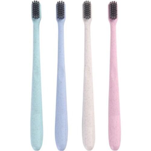 1 PC Environmental friendly wheat straw Toothbrush Bamboo Charcoal Soft-bristle Teethbrush